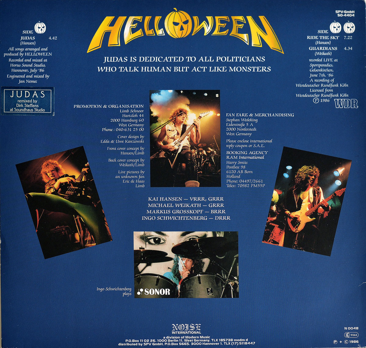 High Resolution Photo #2 HELLOWEEN Judas / Ride The Sky / Guardians 